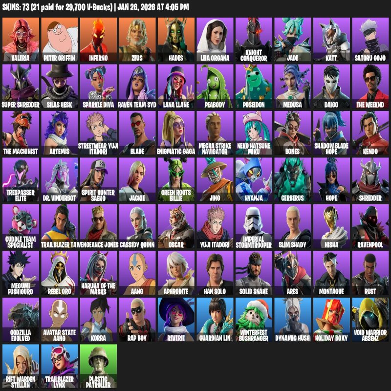 🎨 73 скінів | 🌟 Fortnite акаунт