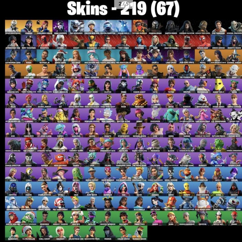 🎨 219 skins | 🌟 Fortnite account