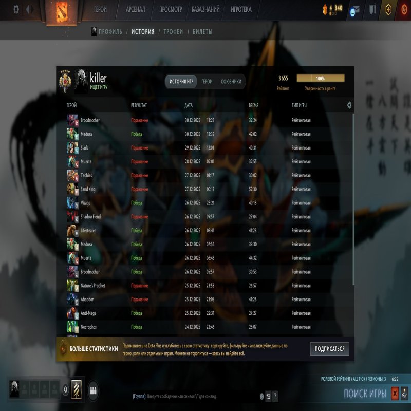 🏅 MMR 3655 | 🕒 387 годин | 🛡 8600