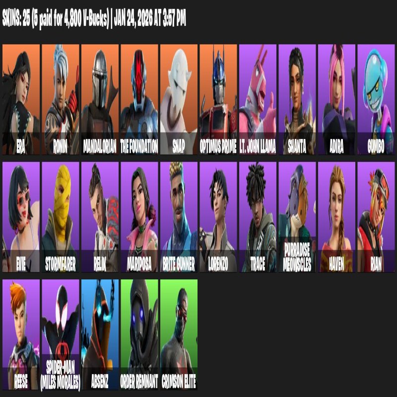 🎨 25 скінів | 🌟 Fortnite акаунт