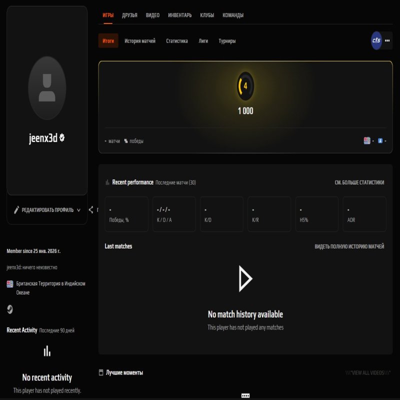 💎 CS Прайм | 🎯 FACEIT Рівень 4 | 🕒 1000 ELO — Готовий до матчів