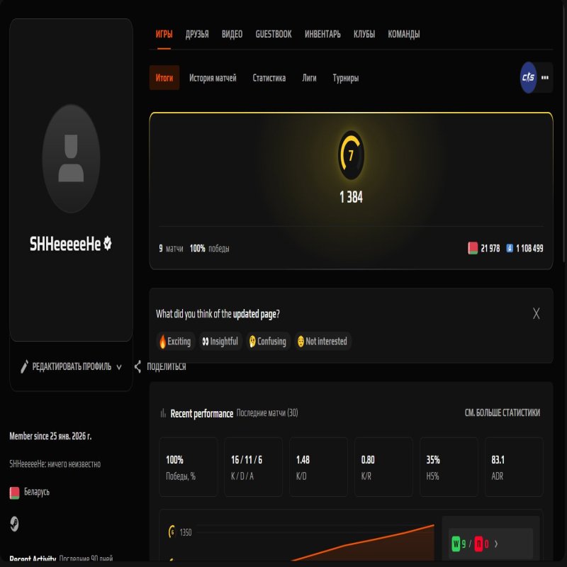 🏆 CS PRIME | 🎯 Faceit LVL 7 | 🕒 200 hours — Ready for Ranked Play