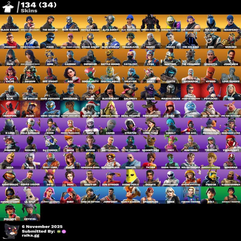 🎨 134 скина | 🌟 Fortnite аккаунт