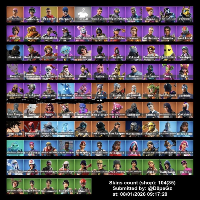 🎨 104 скінів | 🌟 Fortnite акаунт