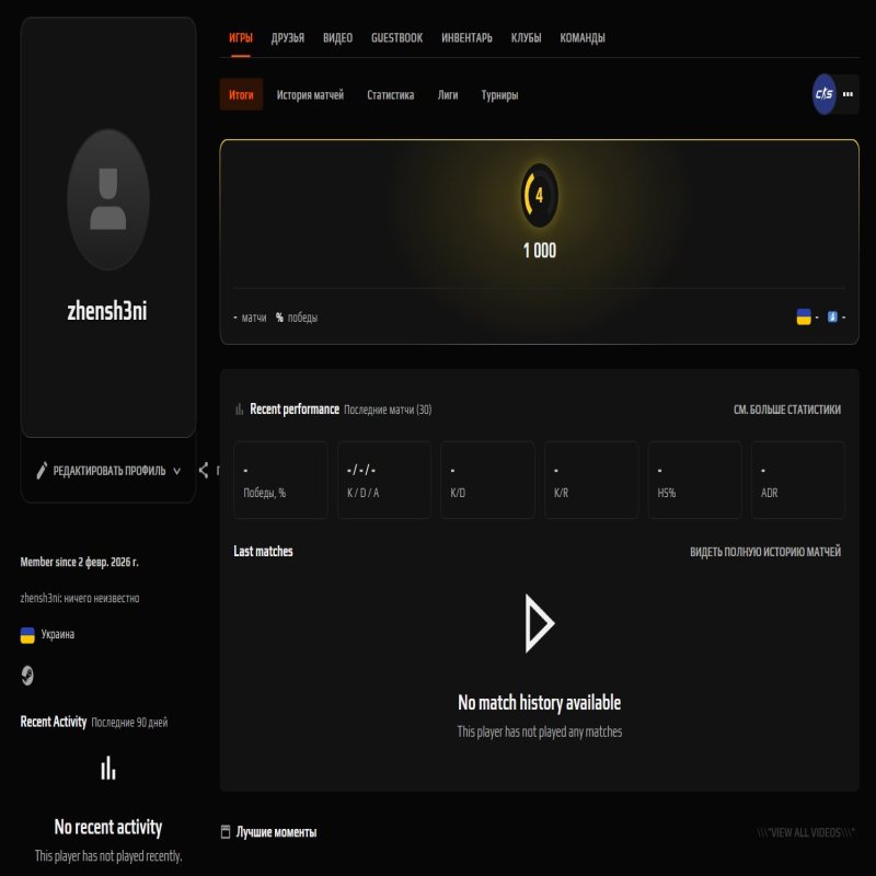 🏆 CS2 Prime | 🎯 FACEIT LVL 4 | 🕒 0 hours — Ready for Competitive Matches!