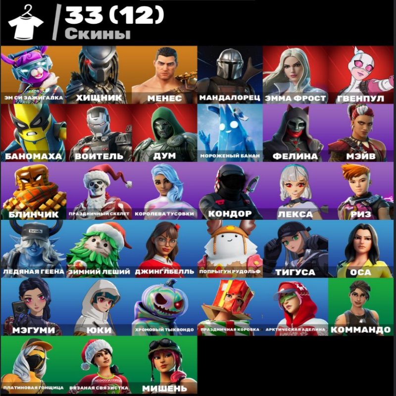 🎨 33 скінів | 🌟 Fortnite акаунт