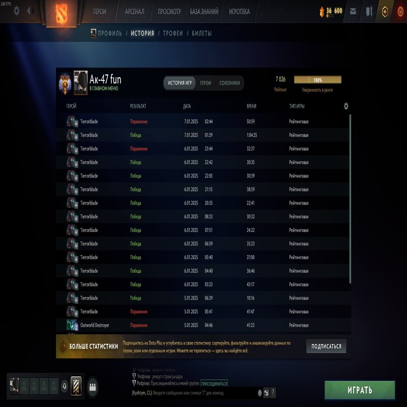 🏅 MMR 7026 | 🕒 1700 годин | 🛡 9542