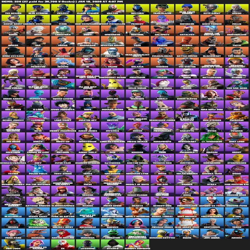 🎨 226 скінів | 🌟 Fortnite акаунт