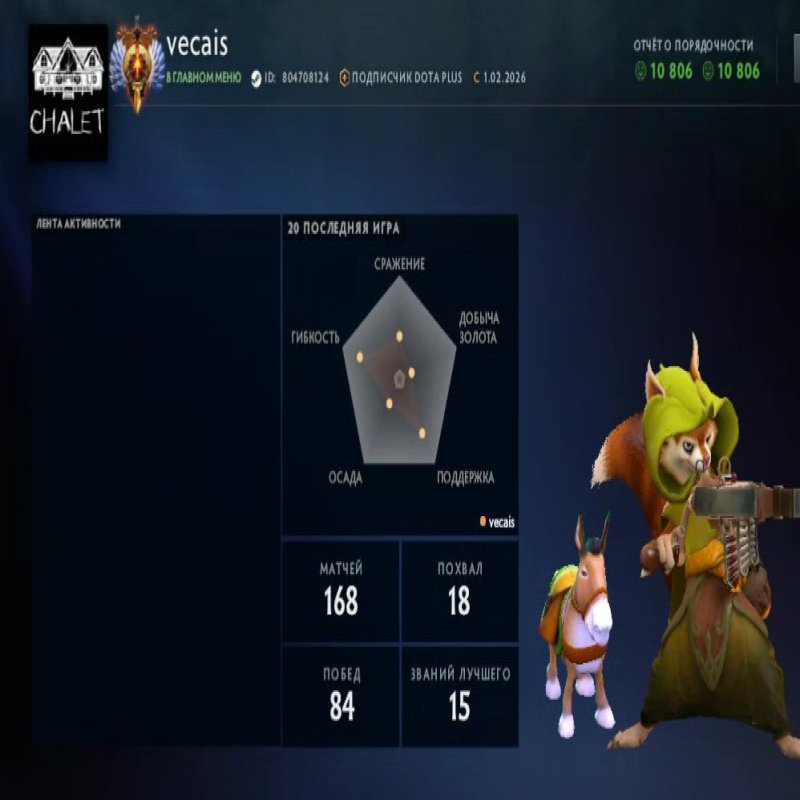 🏅 MMR 7450 | 🕒 232 hours | 🛡 10806