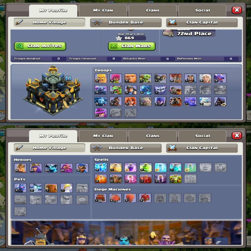 🏰 Clash of Clans акаунт | Ратуша 17 рівень | Рівень 100