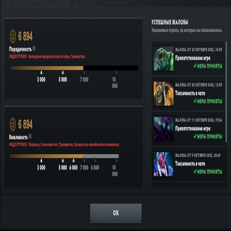 🏅 MMR 3105 | 🕒 458 годин | 🛡 6894