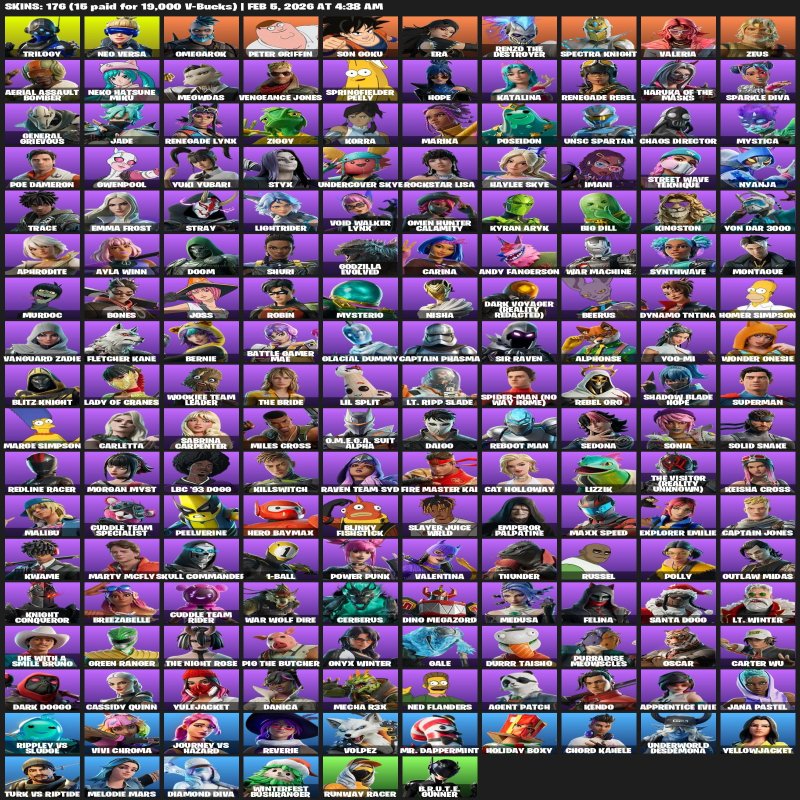 🎨 176 skins | 🌟 Fortnite account