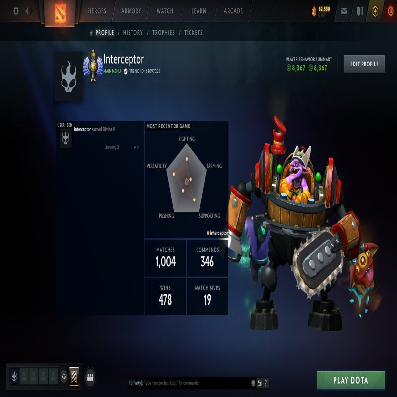 🏅 MMR 4927 | 🕒 983 годин | 🛡 8592