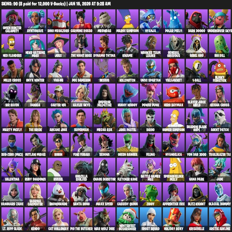 🎨 90 скінів | 🌟 Fortnite акаунт