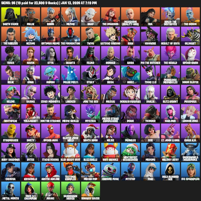 🎨 95 скінів | 🌟 Fortnite акаунт