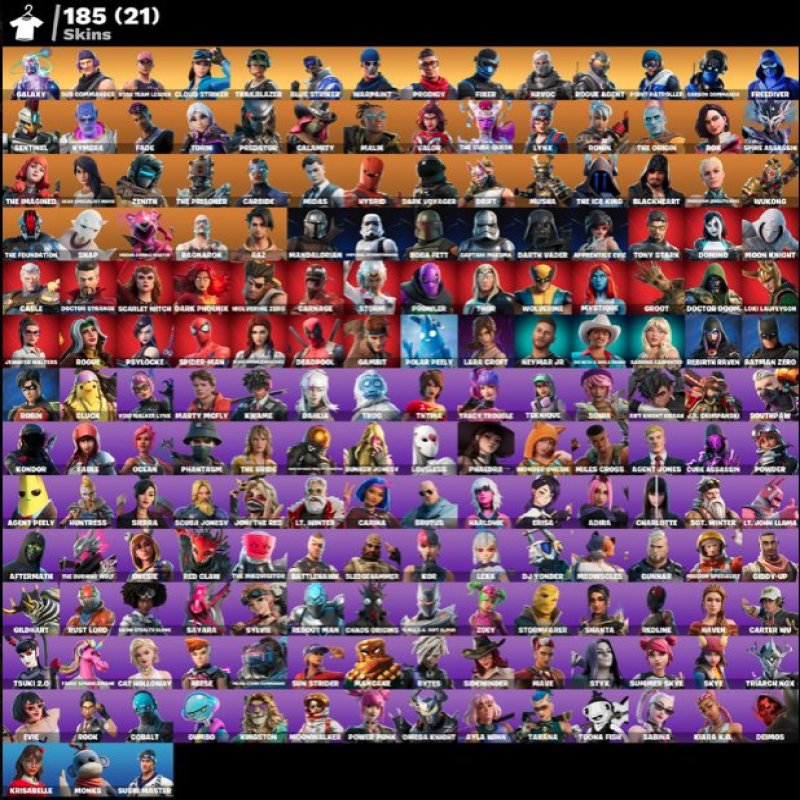 🎨 185 скінів | 🌟 Fortnite акаунт