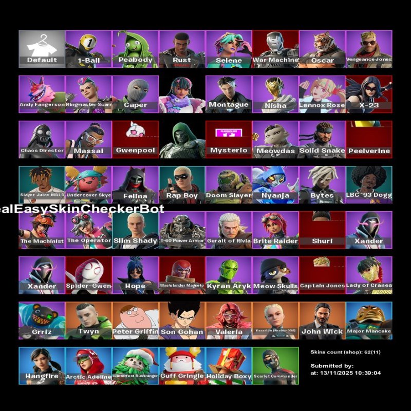 🎨 62 скіні | 🌟 Fortnite акаунт