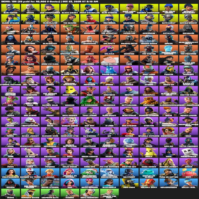 🎨 186 скінів | 🌟 Fortnite акаунт