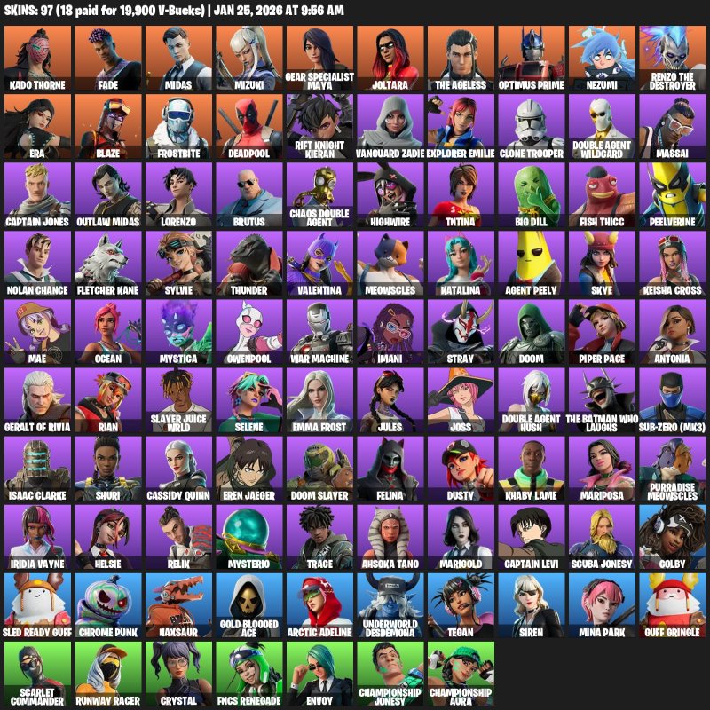 🎨 97 skins | 🌟 Fortnite account