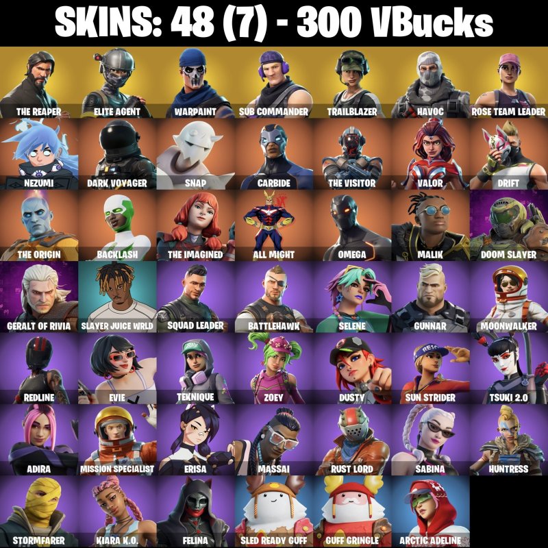 🎨 48 skins | 🌟 Fortnite account
