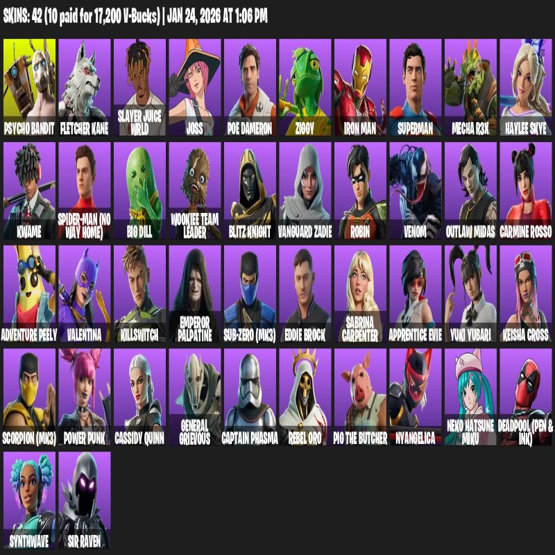 🎨 42 скінів | 🌟 Fortnite акаунт