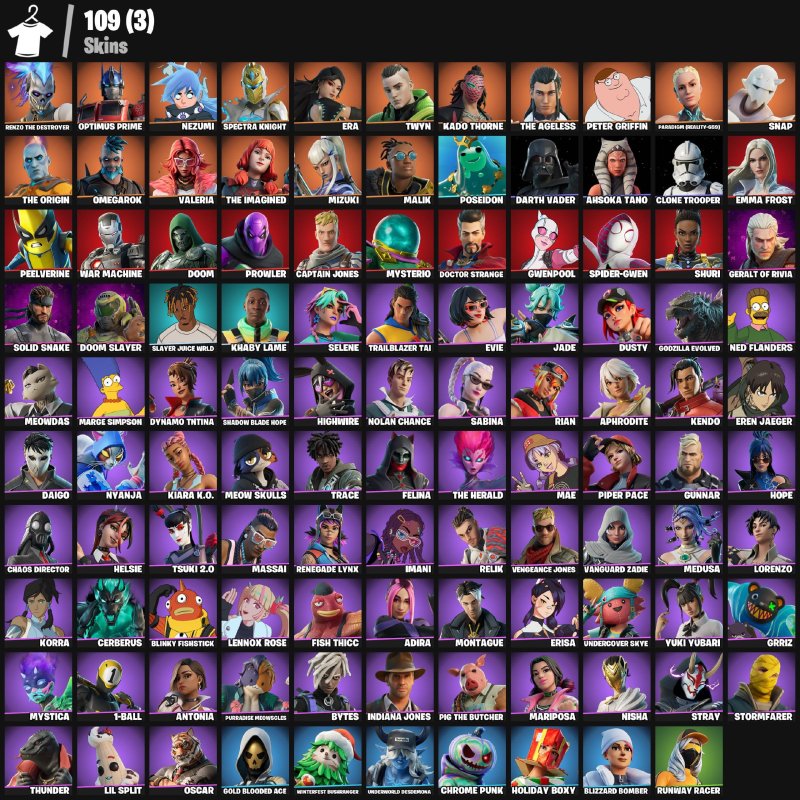 🎨 109 skins | 🌟 Fortnite account