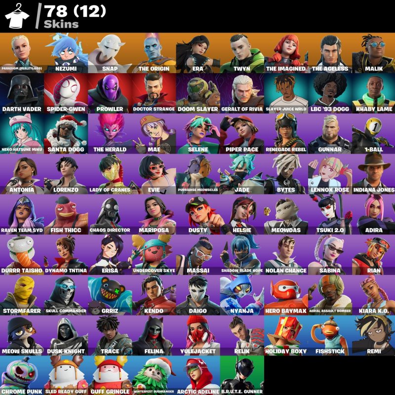 🎨 78 skins | 🌟 Fortnite account