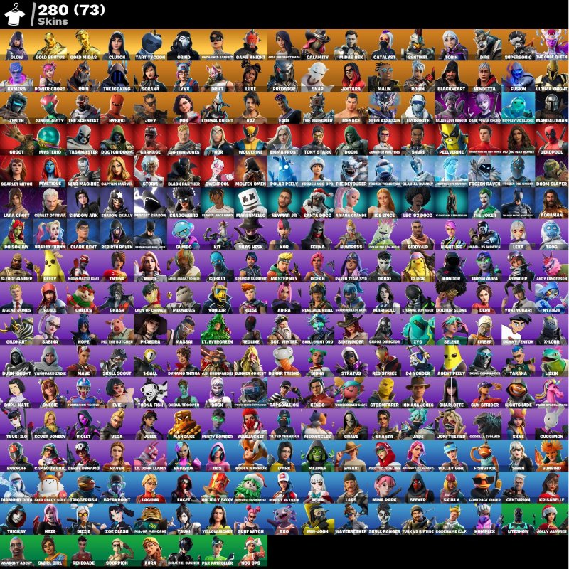 🎨 280 skins | 🌟 Fortnite account