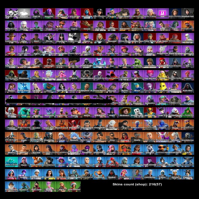 🎨 216 скінів | 🌟 Fortnite акаунт