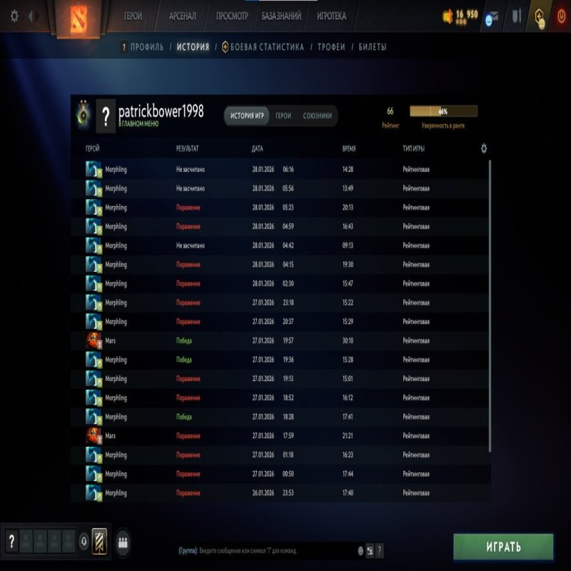 🏅 MMR 66 | 🕒 190 годин | 🛡 10077