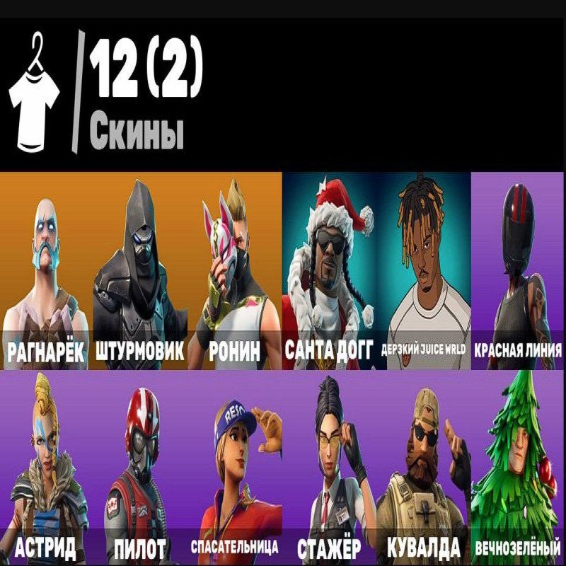 🎨 12 skins | 🌟 Fortnite account