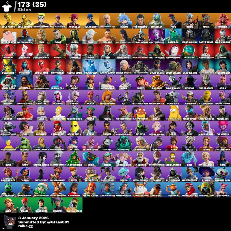 🎨 173 скінів | 🌟 Fortnite акаунт