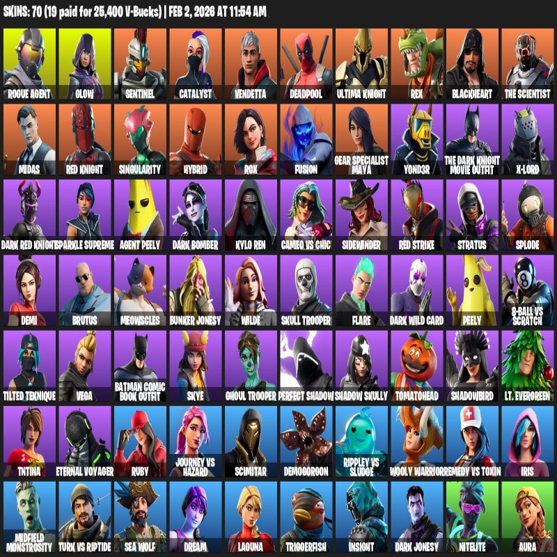 🎨 70 skins | 🌟 Fortnite account