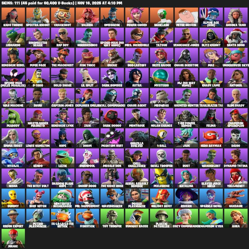 🎨 111 skins | 🌟 Fortnite account