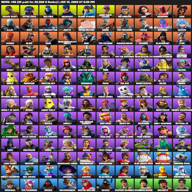 🎨 140 скінів | 🌟 Fortnite акаунт