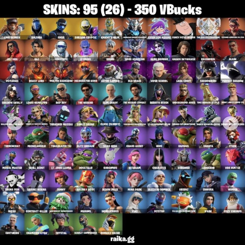 🎨 95 скінів | 🌟 Fortnite акаунт