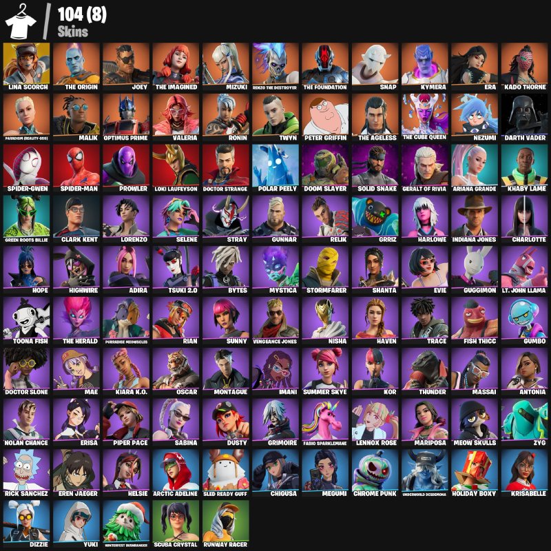 🎨 104 skins | 🌟 Fortnite account