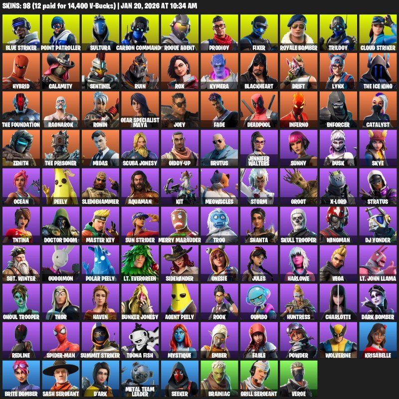 🎨 100 skins | 🌟 Fortnite account