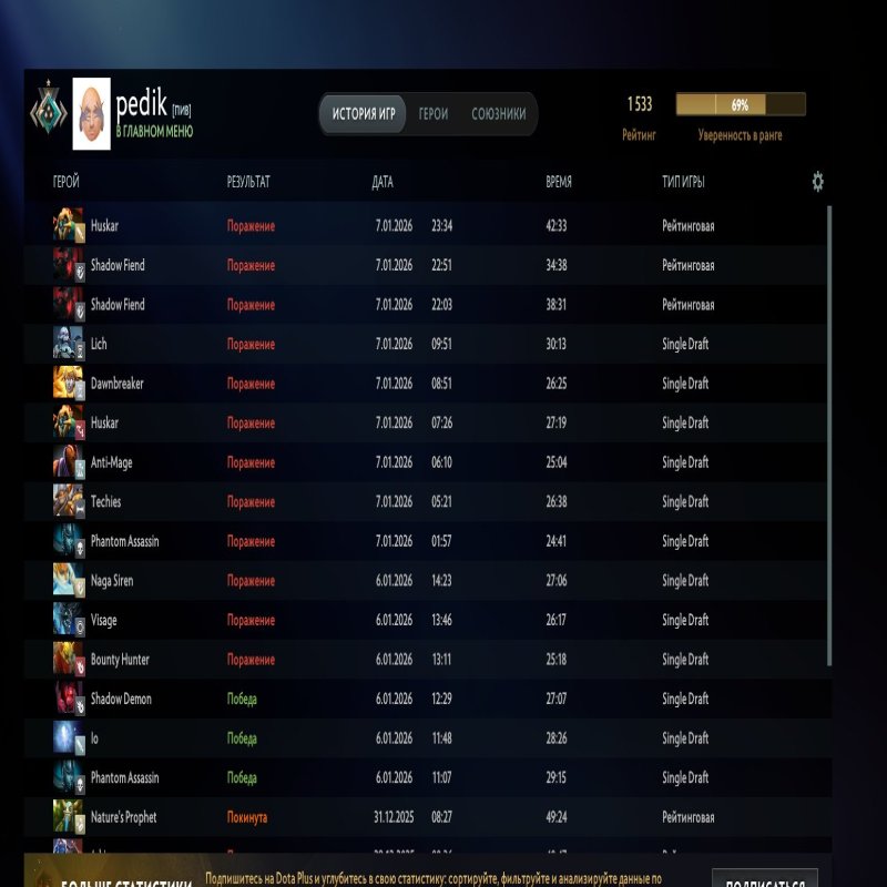 🏅 MMR 1533 | 🕒 333 годин | 🛡 10100