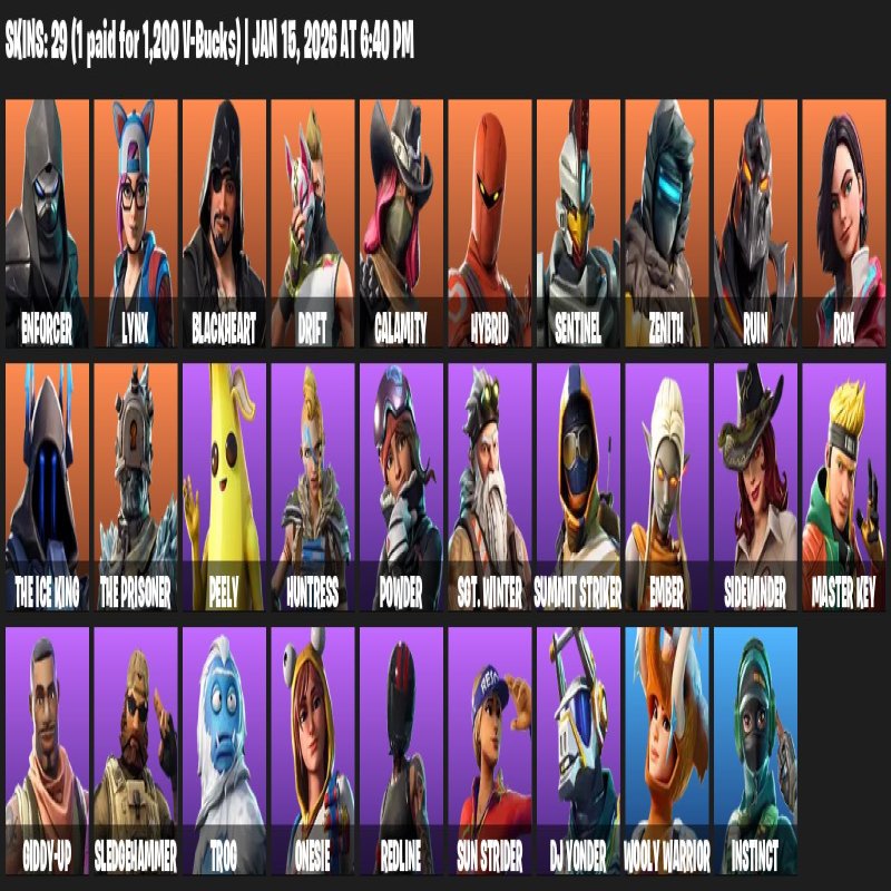 🎨 29 скінів | 🌟 Fortnite акаунт