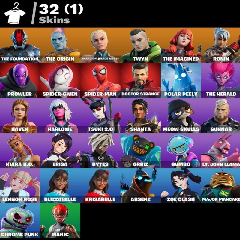 🎨 32 skins | 🌟 Fortnite account