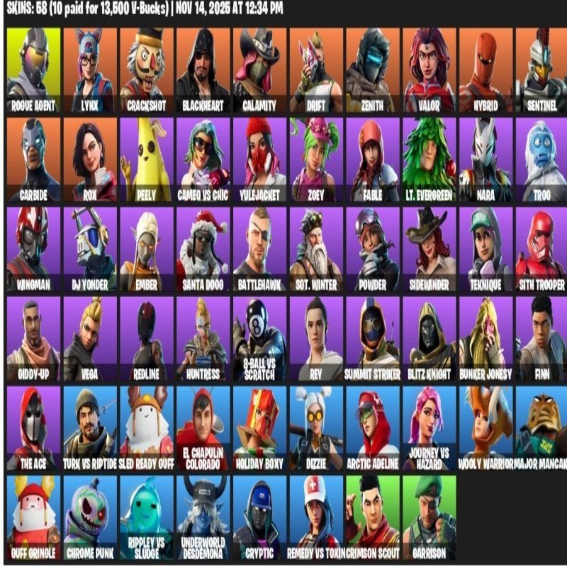 🎨 61 скин | 🌟 Fortnite аккаунт