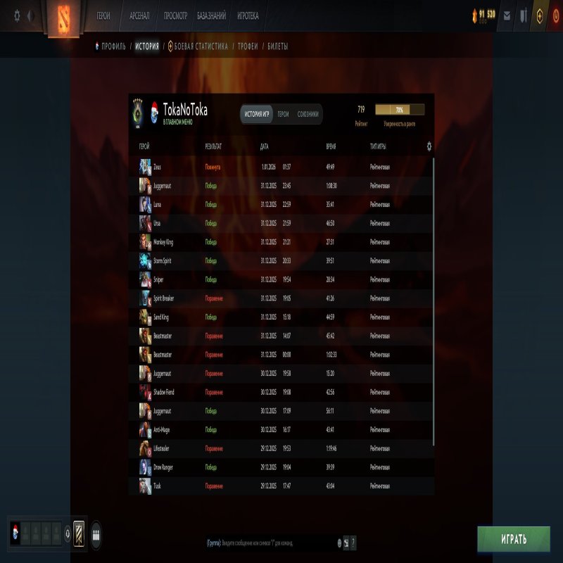 🏅 MMR 719 | 🕒 226 hours | 🛡 10425