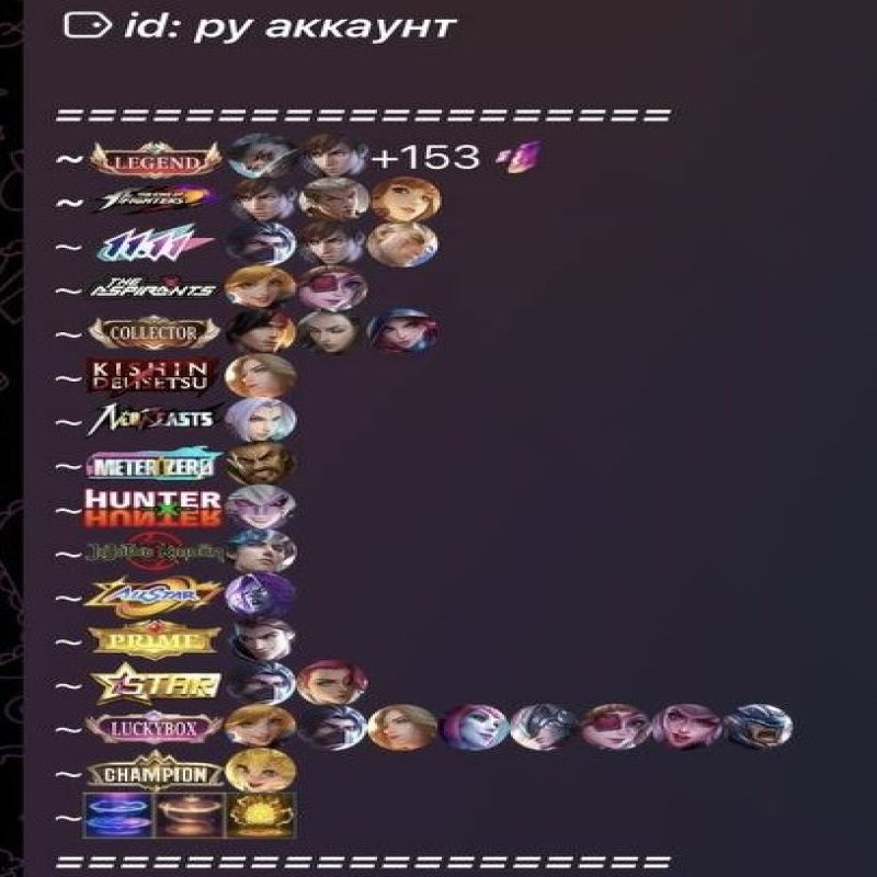 🎮 Mobile Legends акаунт | Епік | 131 героїв | 475 облич