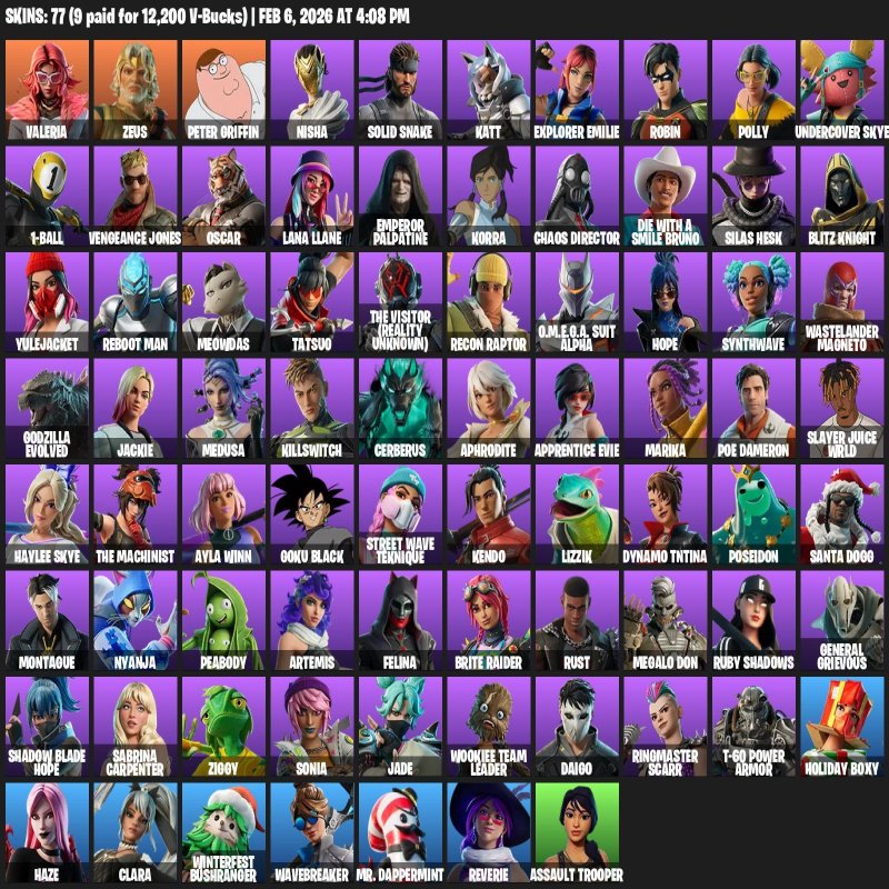 🎨 77 skins | 🌟 Fortnite account