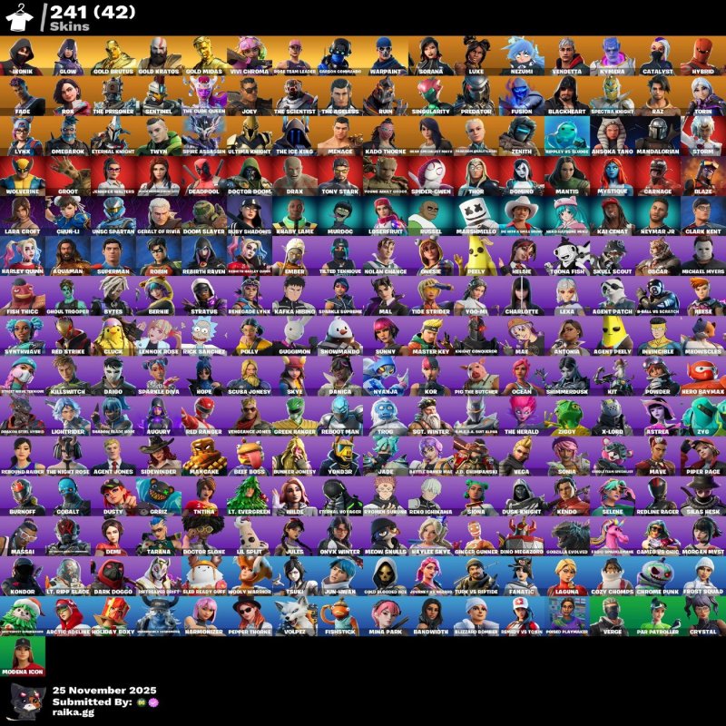 🎨 241 скинов | 🌟 Fortnite аккаунт