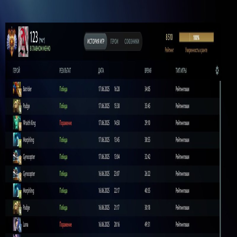 🏅 MMR 8510 | 🕒 3000 годин | 🛡 11000