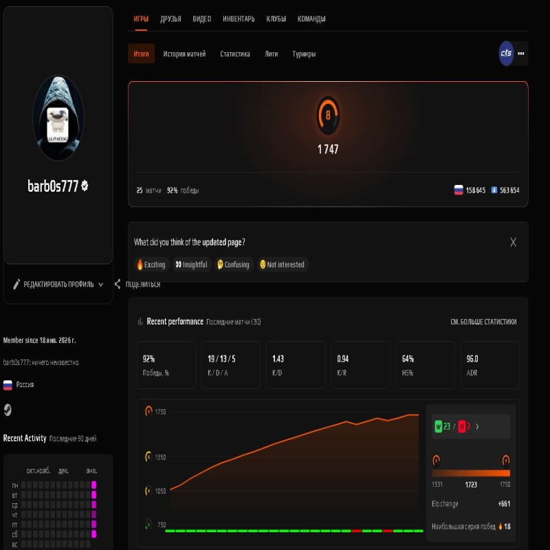 🎮 PRIME | 🎯 FACEIT LVL 4 | 🕒 200 hours — Ready for Competitive Matches