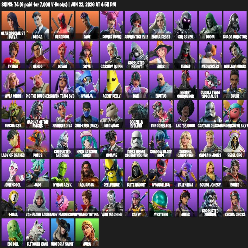 🎨 75 скинов | 🌟 Fortnite аккаунт