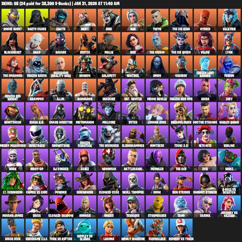 🎨 98 скінів | 🌟 Fortnite акаунт